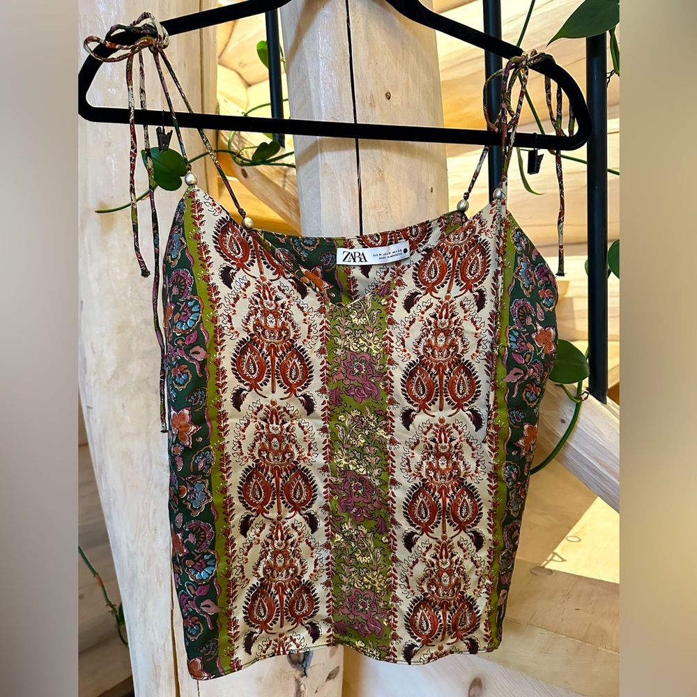 Zara Silky Bohemian Top